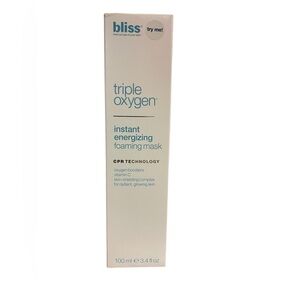 NWT bliss triple oxygen instant energizing foaming mask 3.4 fluid ounces